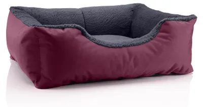 Obrázok produktu pre Pelech pre psa TEDDY, pohovka pre psa,(M) cca 70x55x18cm,CHERRY-ROCK (bordó/šedá)