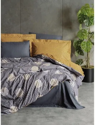 Produktbild von L'Essentiel Linge de Maison, Strew - Grey, Ranforce King-Size-Bettbezug-Set (FR), Grau, 100 % BAUMWOLLE RANFORCE, 240 x 220 cm