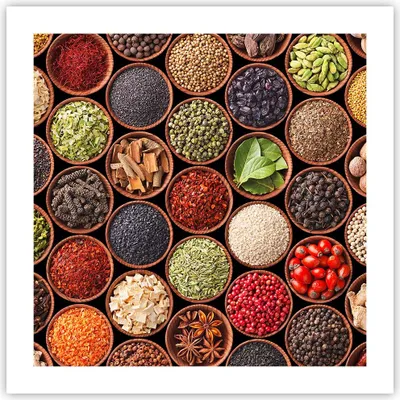 Produktbild von Poster - Poster ohne Rahmen - Gewürz Küche - 50x50 cm - Wand Bild - Wanddeko - Wandbilder - Kunstposter - Wandposter - Bilder - Kunstdruck - Wanddekoration - Wandbild - P2XAC50x50-3600