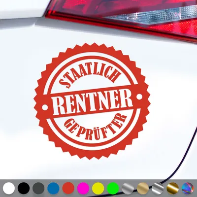 Produktbild von PantherPixel Rentner Aufkleber Senioren Rentnern Ruhestand Sticker Auto Geschenkidee Farbe Rot