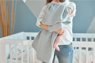 Produktbild von KraftKids Babydecke Musselin grau Pusteblumen