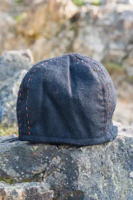 Produktbild von Wikinger Kappe aus Wolle - Schwarz S/M