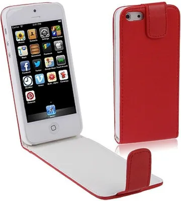 Zdjęcie produktu dla Etui z klapką na telefon komórkowy iPhone SE czerwone