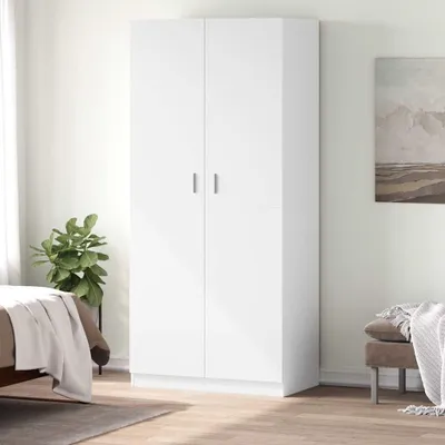 Zdjęcie produktu dla Szafa – Szafka do przechowywania – Szafa do ubrań – Wykonana z drewna – 90 x 52 x 200 cm – Biała