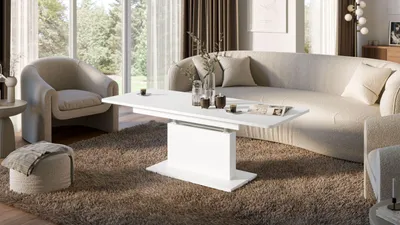 Produktbild von Design Couchtisch Tisch DC-1 - stufenlos höhenverstellbar ausziehbar Esstisch