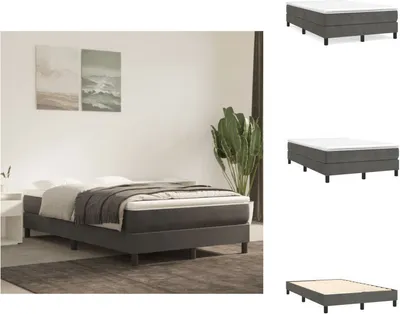 Productafbeelding van vidaXL Boxspringbed, donkergrijs, 120x200 cm, fluweel - Bedden & bedbodems