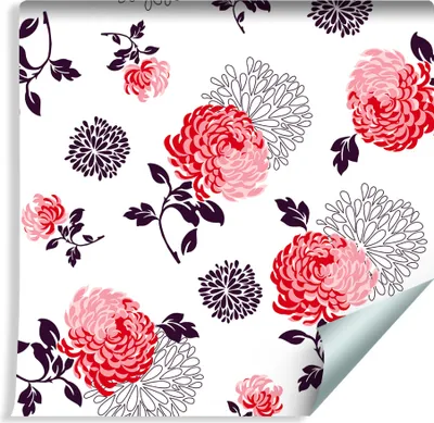 Immagine prodotto di 10m VLIES TAPETE Rolle Natur Chrysantheme BLUMEN XXL