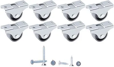Image de Petites roues en plastique de 25 mm, montage fixe
