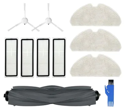Produktbild von Ersatzteile kompatibel für Dreame D10S und D10S Pro Roboterstaubsauger, Ersatzzubehör-Set beinhaltet 1 Rollenbürste, 2 Seitenbürsten, 4 Filter und 3 Mopp (11 Stück)