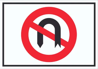 Produktbild von Wendeverbot Symbol Schild A3 Rückseite selbstklebend
