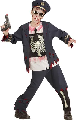 Produktbild von ZOMBIE POLIZIST (Jacke mit Hemd,Hose, Hut) Gr. 140