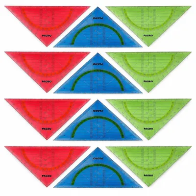 Produktbild von 12 Geodreiecke Flexibel Geometrie Dreieck Geodreieck unzerbrechlich biegsam bunt