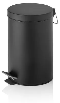 Produktbild von 2x Tretabfalleimer, 20 Ltr., mit Kunststoffeinsatz, schwarz pulverbeschichtet, Metall