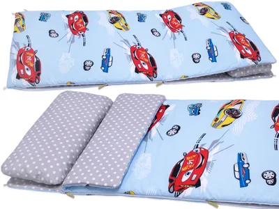 Zdjęcie produktu dla Śpiwór dla dziecka 155x70 cm zima/lato bawełniany śpiworek z regulacją temperatury zima/lato - auta