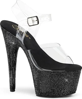 Obrázek produktu pro BEJEWELED-708DM Dámské sandály Pleaser, průhledná černá , EU 40, US 10