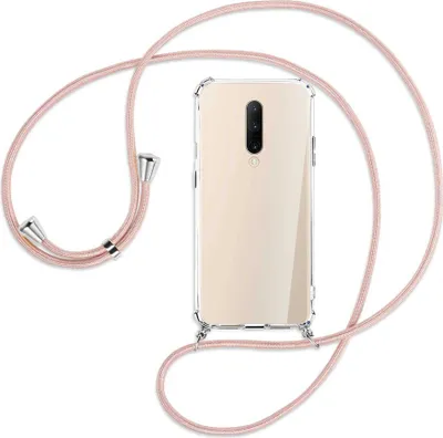Produktbild von Handykette Backcover-Schutzhülle mit Band (Metall silberfarben) für OnePlus 7 Pro - roségold
