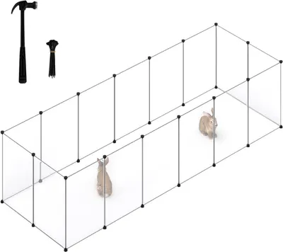 Produktbild von EUGAD Freigehege für Kaninchen, Meerschweinchen Gehege, BHT 302x72x102cm