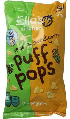 Productafbeelding van Ella's Kitchen Puff Pops Peas & Sweetcorn 10+ Maanden  (36 gr)