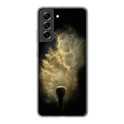 Produktbild von MuchoWow® Handyhülle Schutzhülle Hülle für Samsung Galaxy S21 FE Goldpulver auf schwarzem Hintergrund Silikon Softcase Handy Hülle - Mobiltelefonhülle