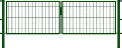 Immagine prodotto di Alberts 649128 Cancello doppio Flexo con accessori, verde, larghezza 400 cm, altezza 120 cm