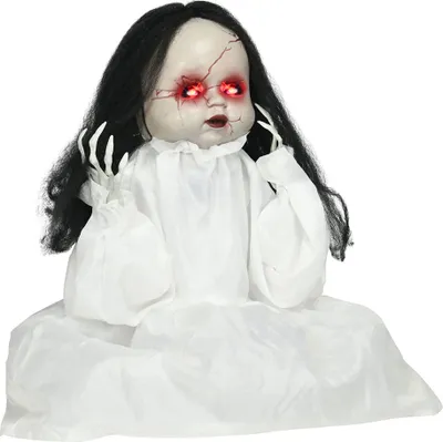 Produktbild von HOMCOM Halloween Dekoration 60cm Springende Mörderpuppe mit Rote Augen, Geräusch