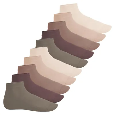 Produktbild von Footstar EVERYDAY! 10 Paar Damen Herren Quarter Socken - Naturtöne 47-50