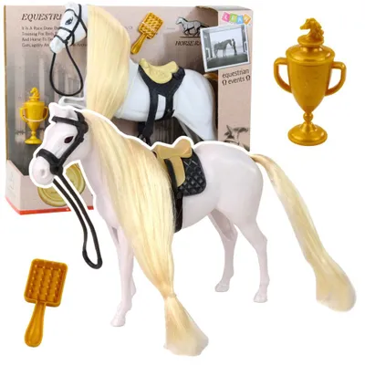 Immagine prodotto di Cavallo con criniera lunga + accessori bianchi