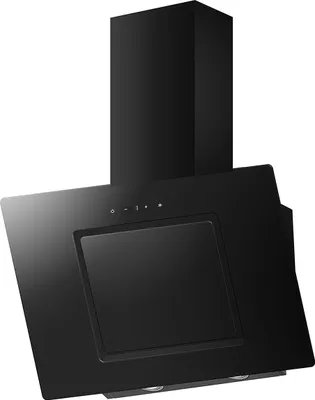 A black range hood is shown against a white background.