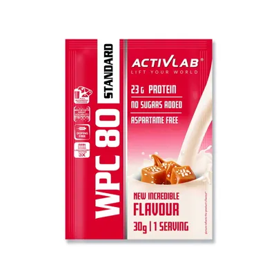 Immagine prodotto di Activlab WPC 80 Standard bustina 30 g di proteine del siero di latte concentrate gusto caramello salato