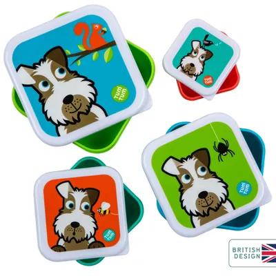 Image de Boîtes à goûter empilables pour enfants - Lot de 4, sans BPA