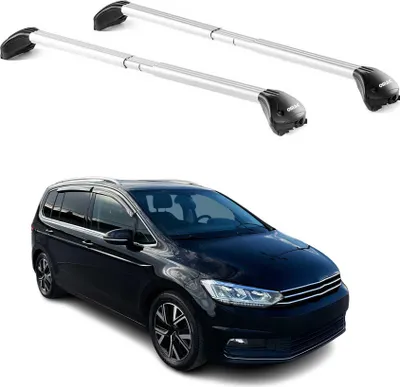 Produktbild von Dachträger Grundtäger für VW Touran 2003-2025 5 tür 100kg Alu Silber 2 tlg ABE