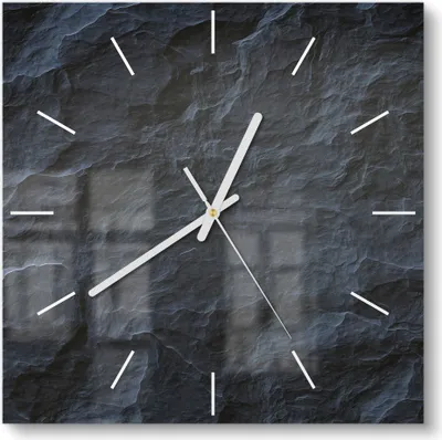Produktbild von DEQORI Glasuhr 30x30 cm Modern 'Schieferfassade' Wanduhr Glas Uhr Design leise