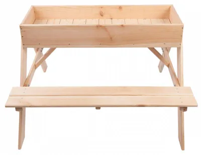 Image de Table de pique nique 2 en 1 avec bac à sable pour 4 enfants - 93 x 88 x H 60 cm - Bois de pin