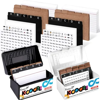 Produktbild von Koogel Aufbewahrungsboxen 2 Stück und 200 Karteikarten