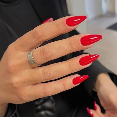 Productafbeelding van Kunstnagels, amandelvorm, koraalrood, gel, 24 stuks