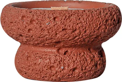Image de CANDeal Porte-bougies en ciment en forme de champignon, Récipient pour bougies expédié durable, Porte-bougies à réchaud coloré sans bougie (Rouge)