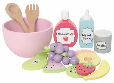 Obrázek produktu pro Jabadabado Dřevěná sada na hraní s ovocným salátem (13 dílů)