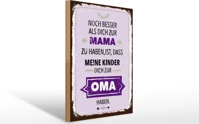 Produktbild von Holzschild Mama noch besser dich zur Oma, 40x30 cm, Holzschilder