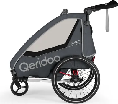 Produktbild von Dwuosobowa przyczepka rowerowa dla dzieci Qeridoo QUPA 2 Grey