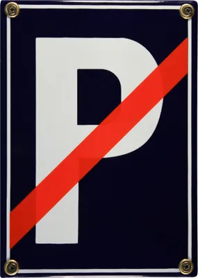 Produktbild von Emaille Schild Parkplatz rot durchgestrichen Verkehrsschild Verkehrszeichen Emailleschild Verbotssch