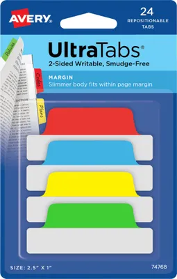 Produktbild von Avery Zweckform 74768 Haftstreifen, Kleinformat, 24 Stück, grün, gelb, rot, blau