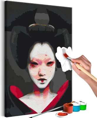 Produktbild von Vlies Malen nach Zahlen - Black Geisha 40x60 cm Menschen n-A-1479-d-a