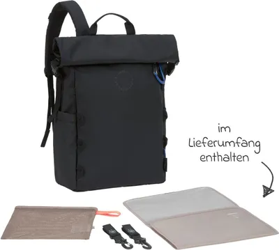 Produktbild von Lässig Green Label Outdoor Rolltop Backpack Wickeltasche schwarz