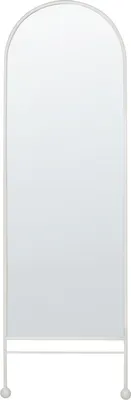 Obrázek produktu pro BELIANI Nástěnné zrcadlo bílé železné sklo 45 x 145 cm oválný závěsný Imitace moderní minimalistický obývací pokoj ložnice předsíň