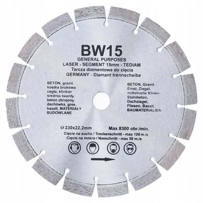 Produktbild von TEDIAM BW15 Diamanttrennscheibe Beton Granit Pflastersteine
