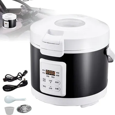 Produktbild von Mini Reiskocher - Elektrischer Reistopf 3 l - EU-Stecker - Antihaft-Innentopf - Bodenheizung - <600 W - Für 1–2 Personen