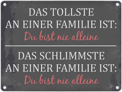 Produktbild von Metallschild mit Spruch: Das Tollste an einer Familie ist: ... Blechschild