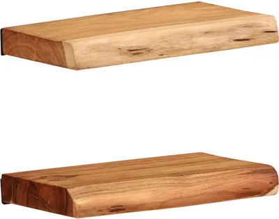 Obrázok produktu pre Nástenné police 2 ks 30x20x3,5 cm, akáciový masív