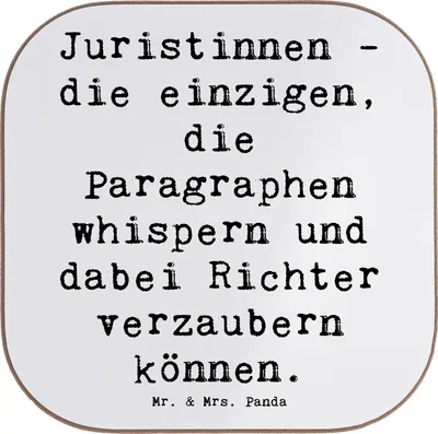Produktbild von Mr. & Mrs. Panda Untersetzer für Gläser Spruch Juristin Zauber - Weiß - Geschenk, Beruf, Coaster, Tischuntersetzer, juristische Beratung, Rechtsprechung, Kanzlei