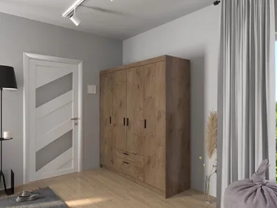 Obrázok produktu pre Šatníková skriňa 176 cm do spálne ARCATA - dub lefkas